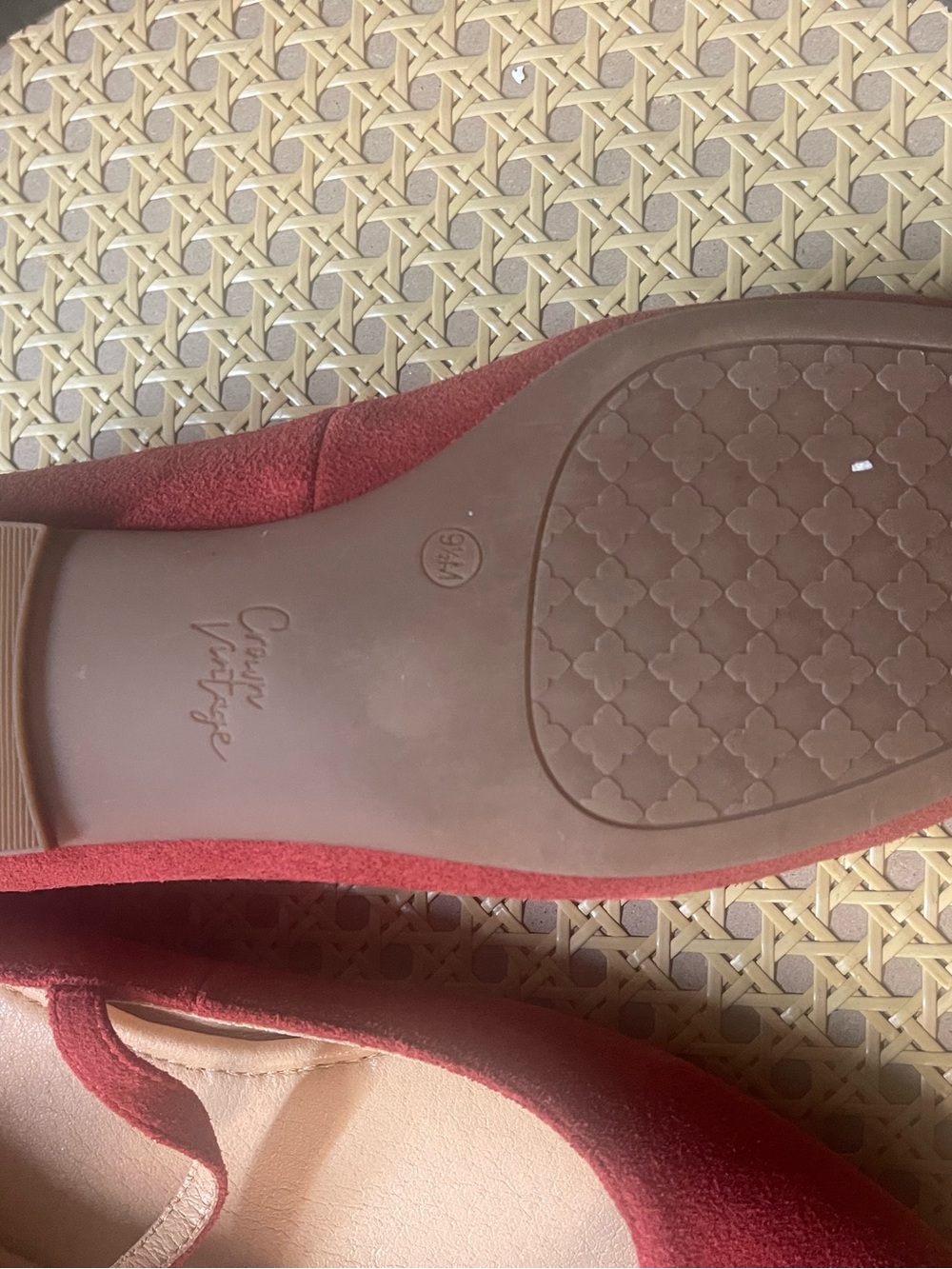 Crown Vintage Red Suede Mary Jane Flats - Picture 7 of 7